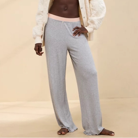 Aerie Real Soft Rib Trouser PJ - Picture 1 of 3